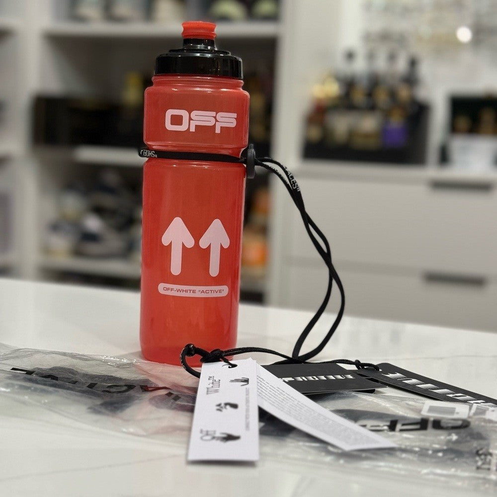 Off-White Red Water Bottle w/strap Brand New