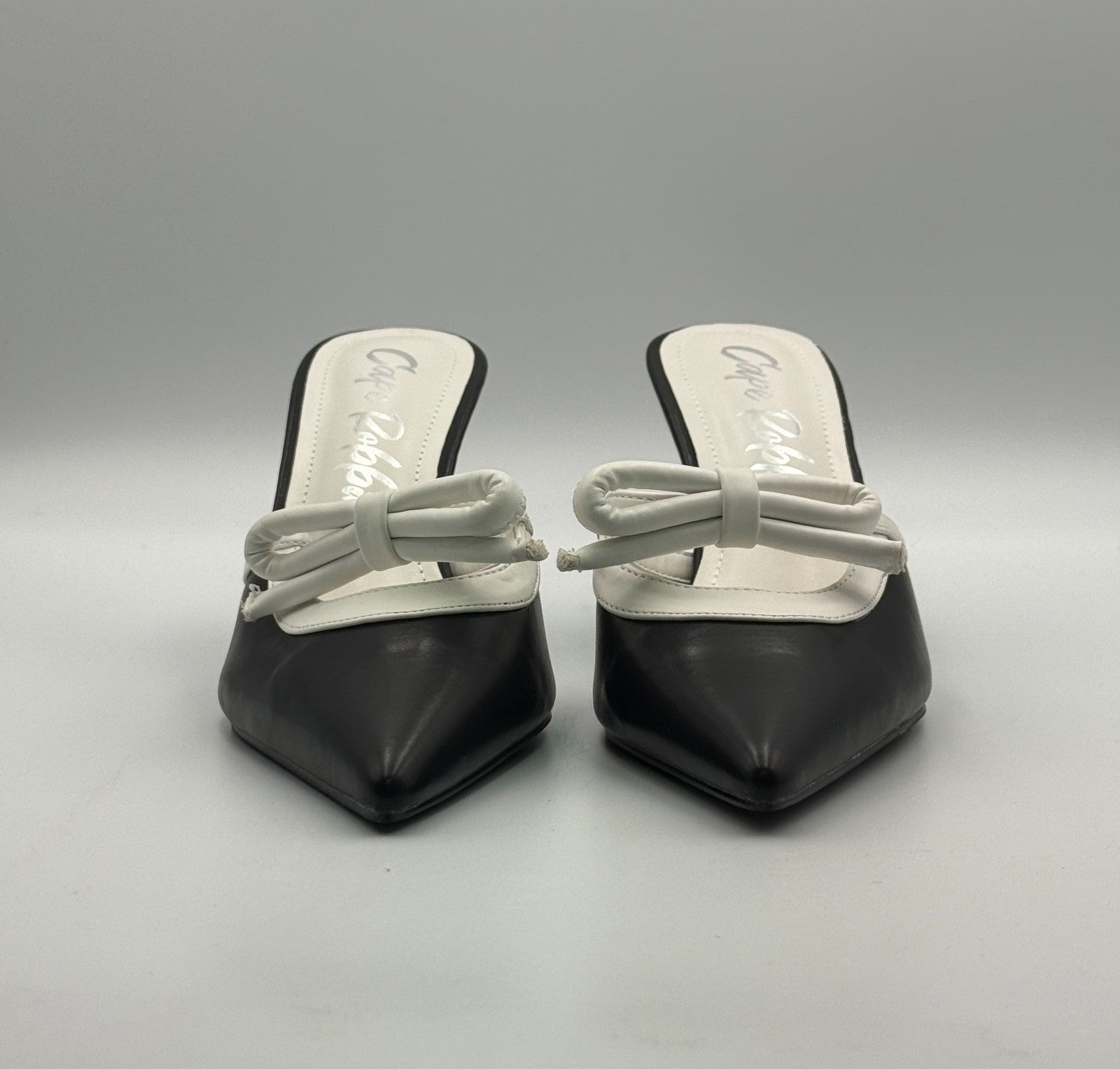 New Cape Robbin Hanny Slip-on Kitten Heel Shoes Women's 6.5 Black Pointed Toe