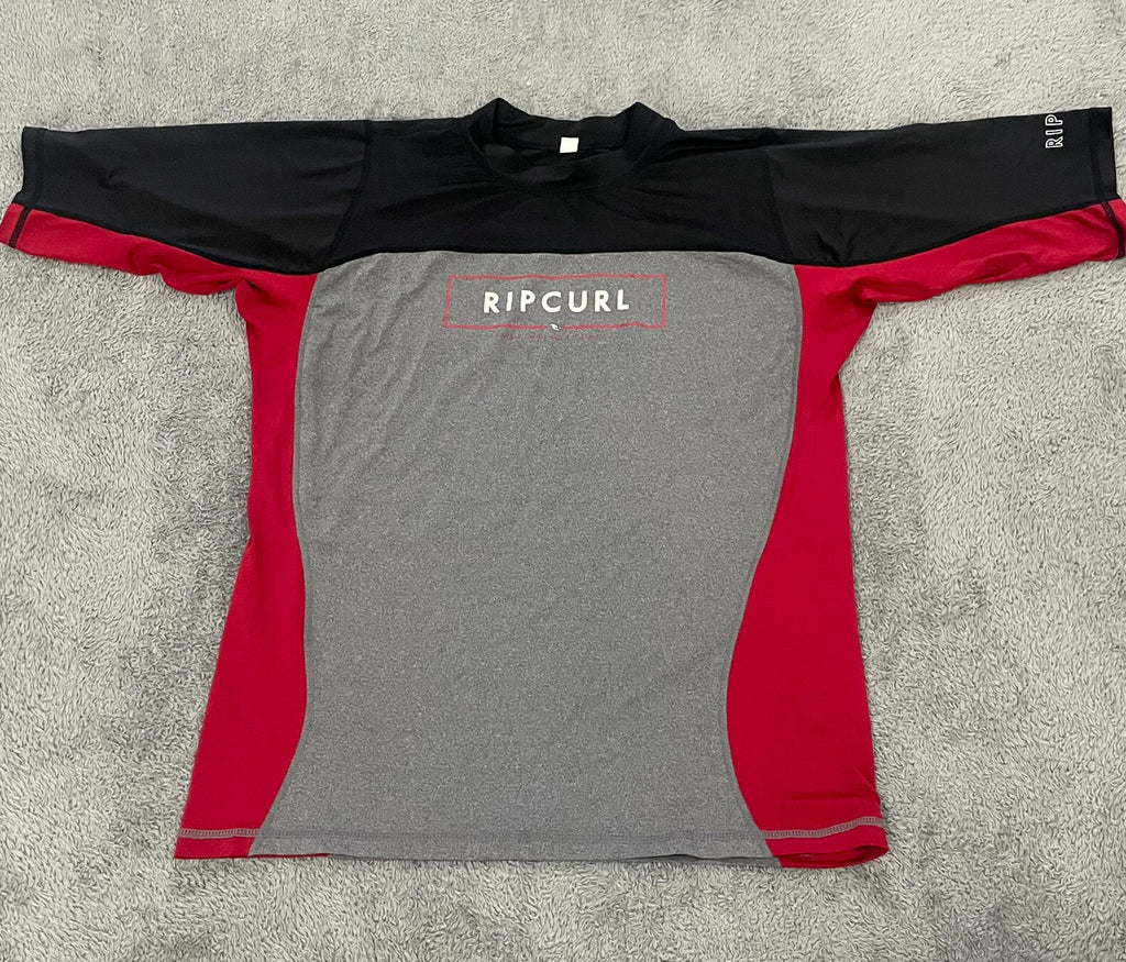 Ripcurl Surfing Surf Wear Black, Grey, & Red Size Large T-Shirt dry-fit