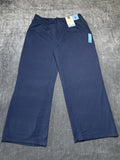 NWT Member's Mark Wide Leg Trouser Women's Large Blue Slash Pockets Casual Wear