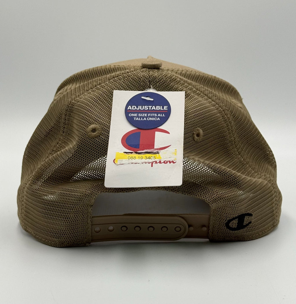 Champion 1919 Physical Education Trucker Hat Men Khaki Tan Mesh Snapback Cap