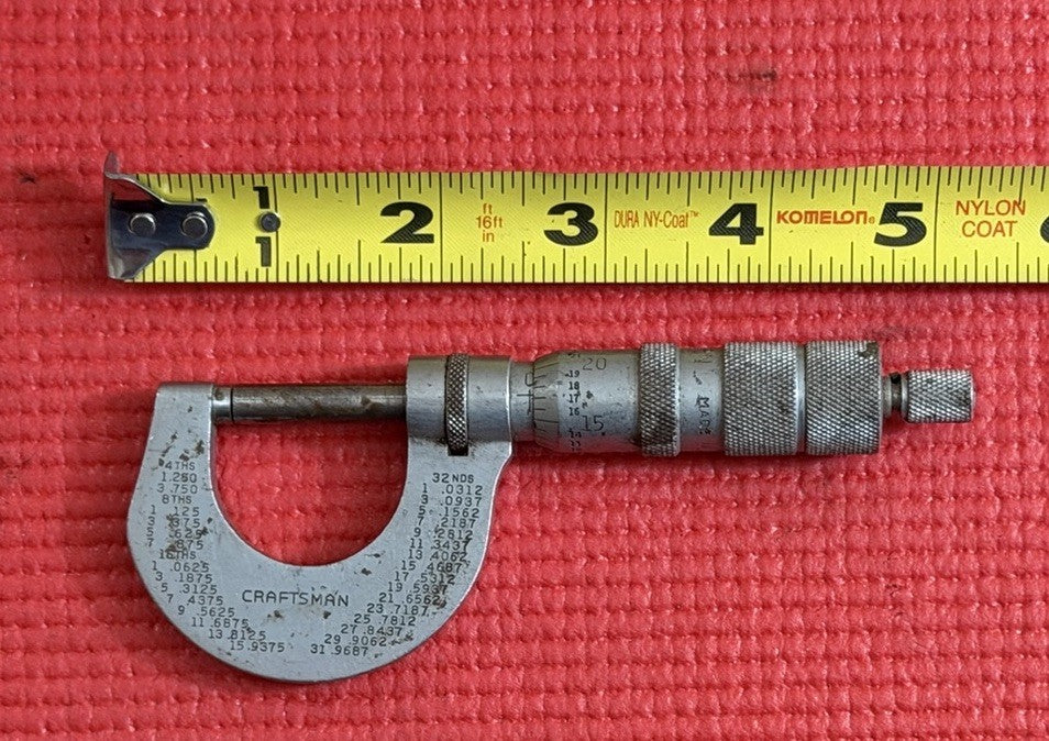Vintage Craftsman DC  0-1” Micrometer  32nds / 64ths  Made in USA