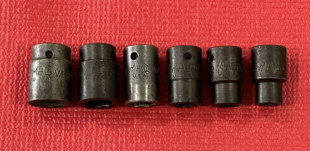 Mac Tools 6 PC VP & VI Series SAE 1/2" DR Shallow Impact Socket 6PT Set USA