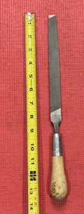Vintage RARE Nicholson 13.5" Mill Smooth File Made in USA w/ Lutz #2 Wood Handle