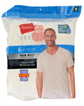 New Pack Hanes Value Pack 6 Tagless V-Neck Tshirts Tees Size XL White