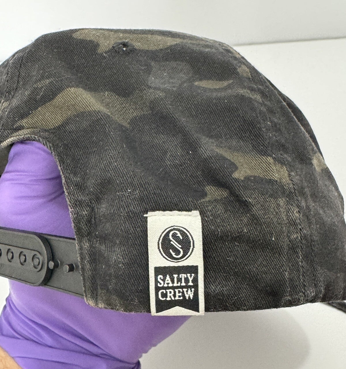 Salty Crew The Classics Embroidered Patch Logo Adjustable Hat Cap Black Camo C1