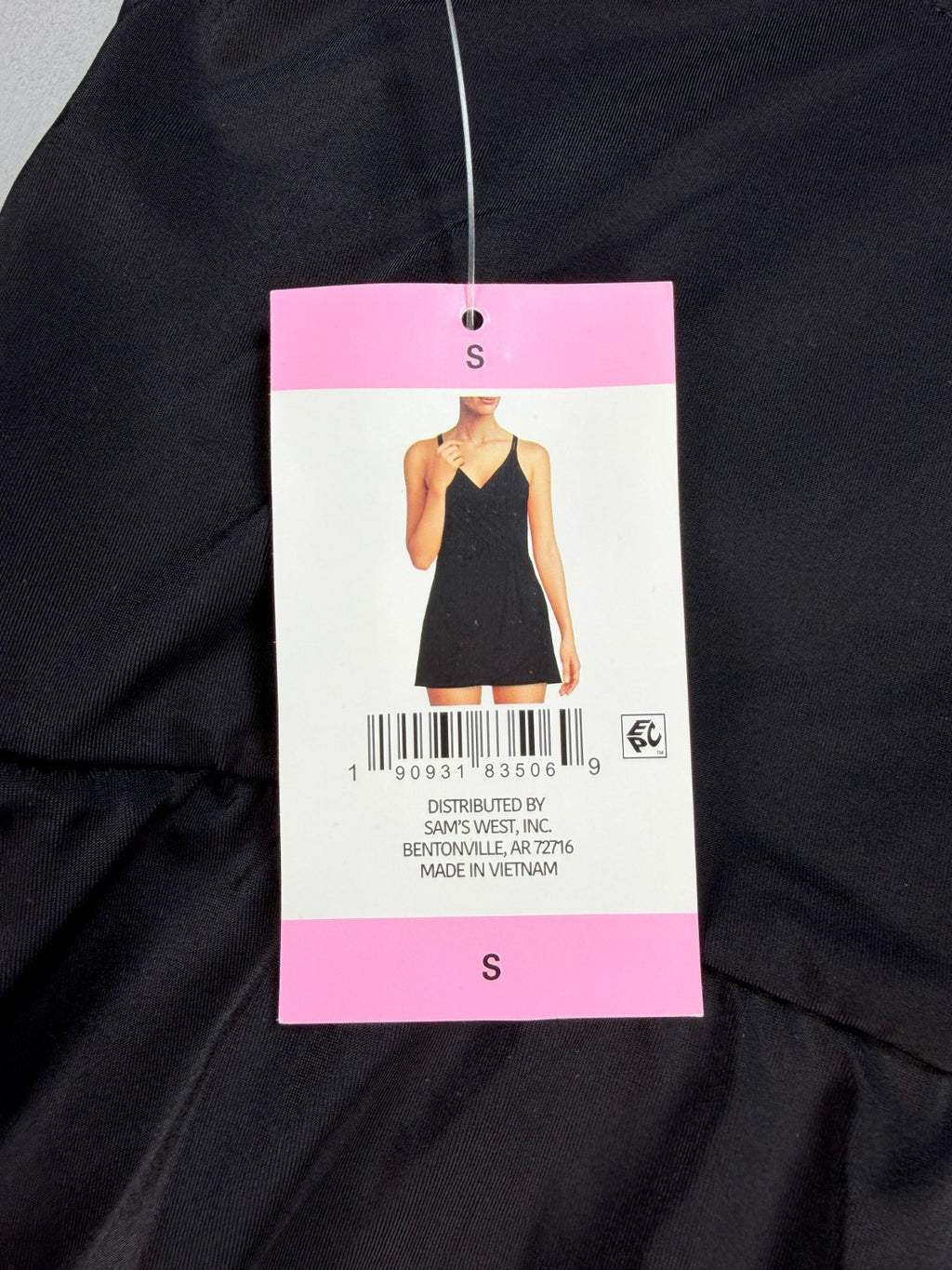 NWT Land’s End Tulip Wrap Swim Dress Women's Small Black Wide Strap Sleeveless