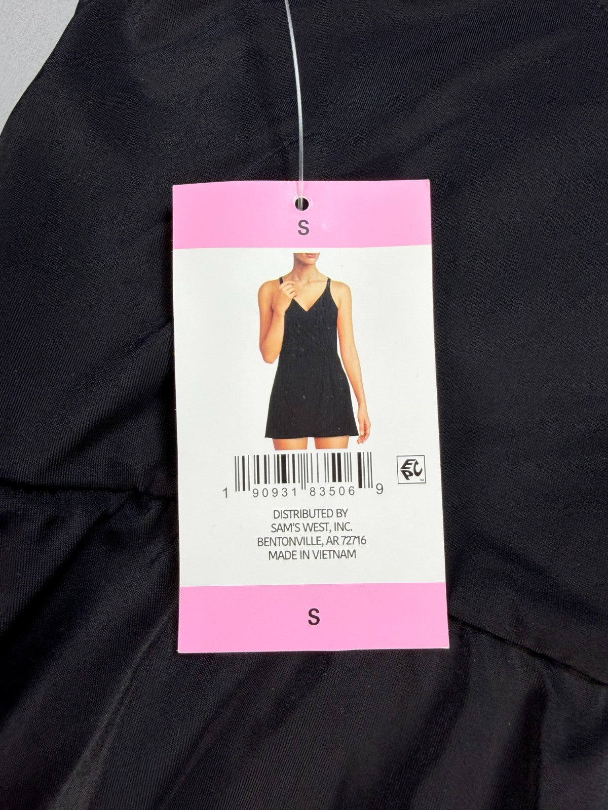 NWT Land’s End Tulip Wrap Swim Dress Women's Small Black Wide Strap Sleeveless