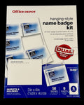 Office Depot Brand Name Badge Kit, Convention Inserts Pack Of 50 Hanging-style