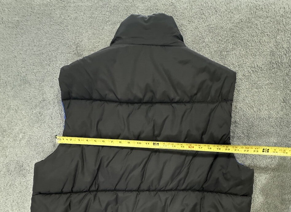 Athletic Works Men’s Size XL Puffer Vest Reversible Black & Blue W/ Pockets