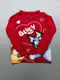 Bluey and Pretzel Character Valentines 2-Piece Pajama Set Toddlers 2T Red Comfy