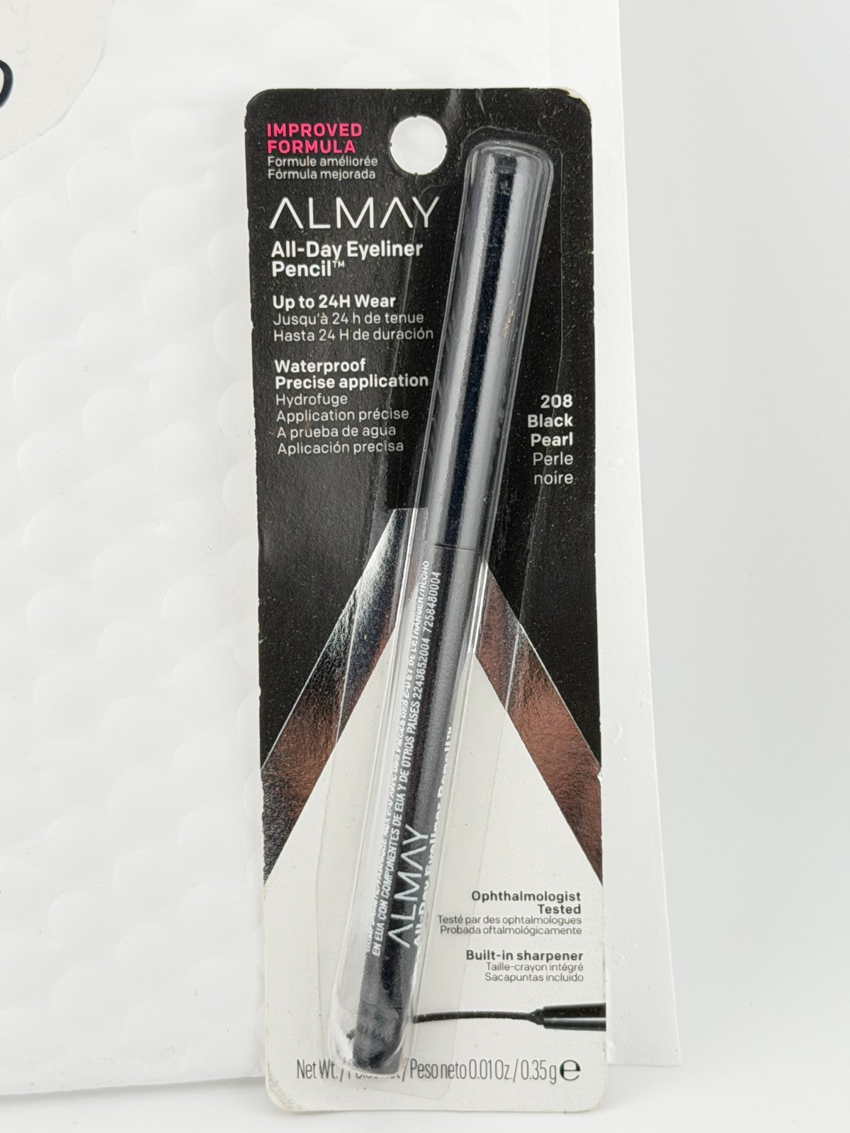 Almay All-Day Pencil Eyeliner, Waterproof & Hypoallergenic- 208 Black Pearl
