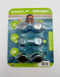 New Speedo Swim Goggles Kids 3-10 Blue Anti-Fog 100% UV Protection - Pack Of 3