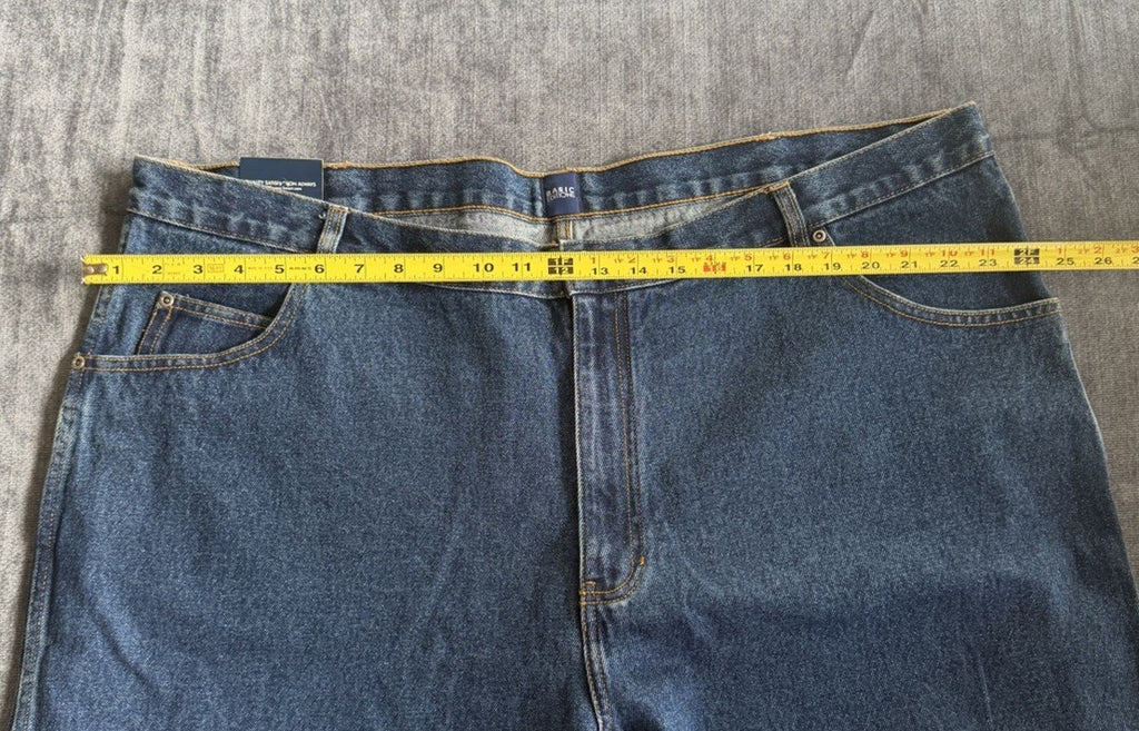 Basic Editions Regular Fit Men’s 48W X 30L Denim Blue Dark Jeans Classic NWT