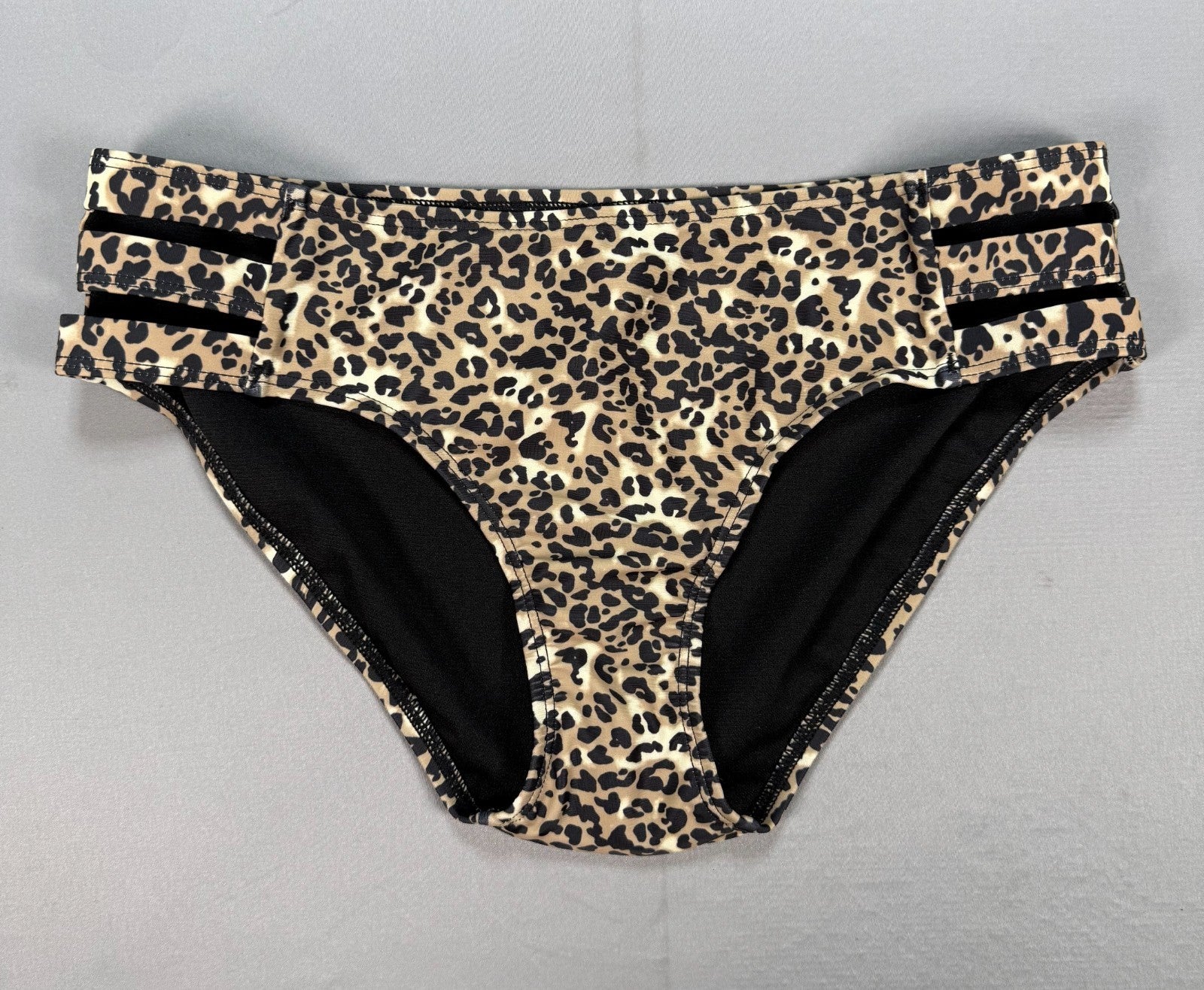 Ocean Blues Swim Briefs Women's Small Brown Strappy Bikini Bottom Full Coverage