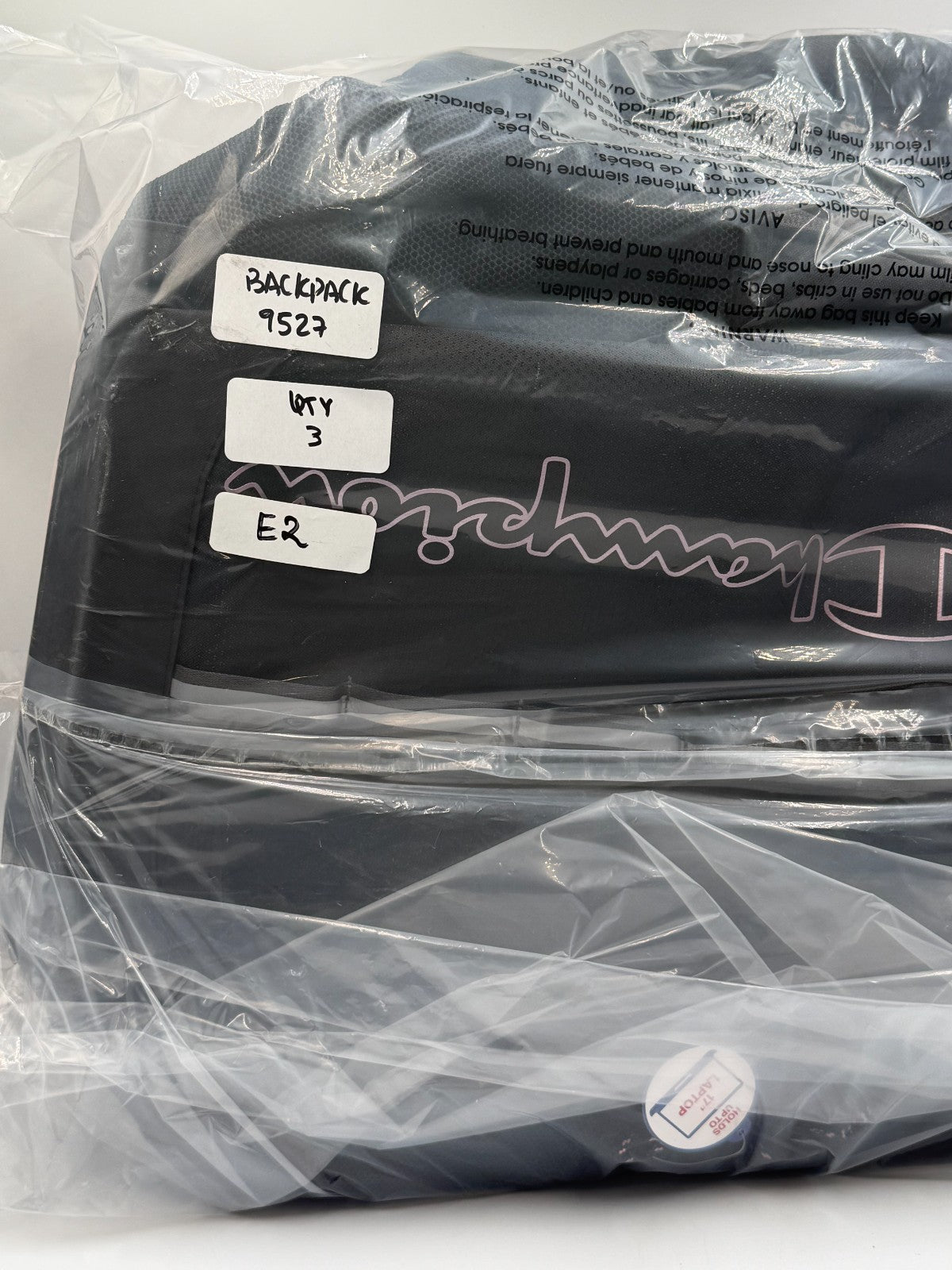 NWT Champion Center Backpack Black Pink Outline Logo Fits 17" Laptop School Bag