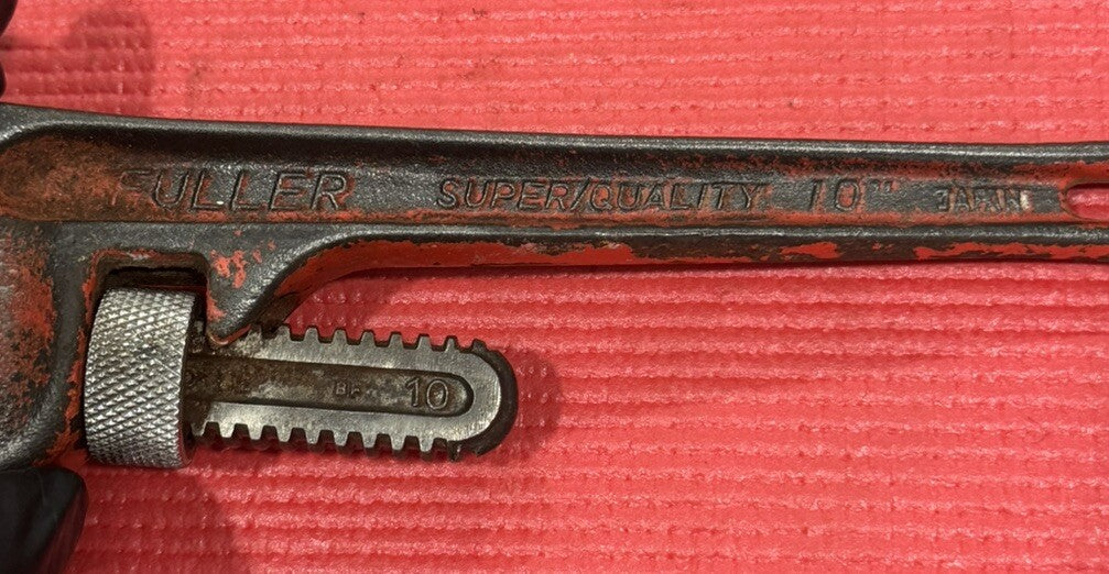 Vintage Fuller 10" Super Quality Red Pipe Wrench - Plumbing Wrench Tool - Japan