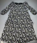 NWT Eywol Midi Dress Women's 3xl Black White Floral Tiered Ruffle Long Sleeve
