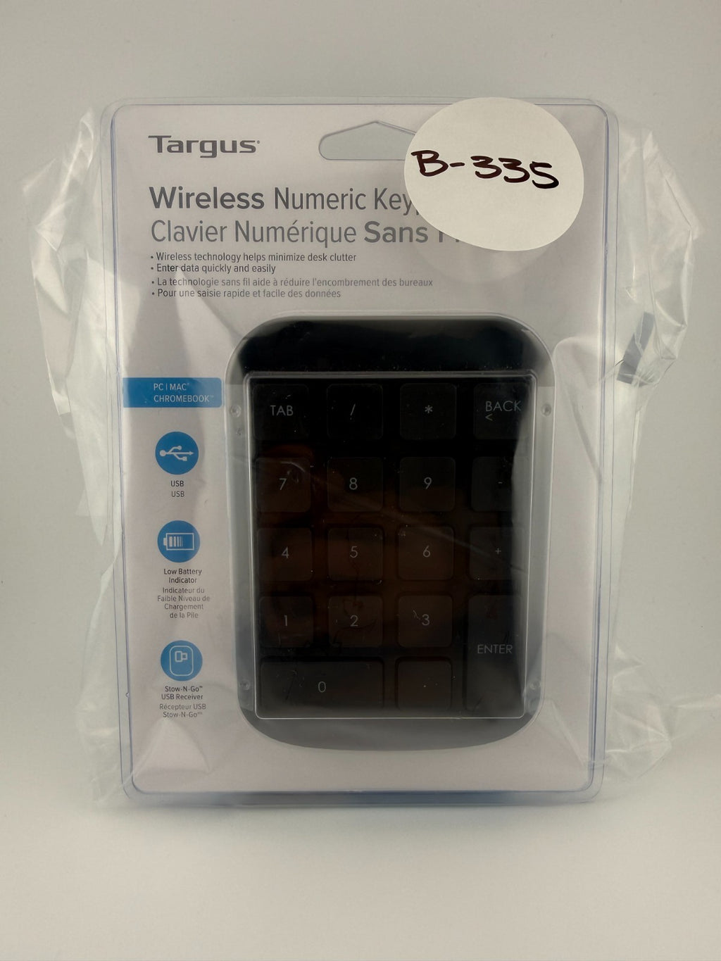 Targus AKP11US Black Portable PC/Chromebook Ergonomic Wireless Numeric Keyboard