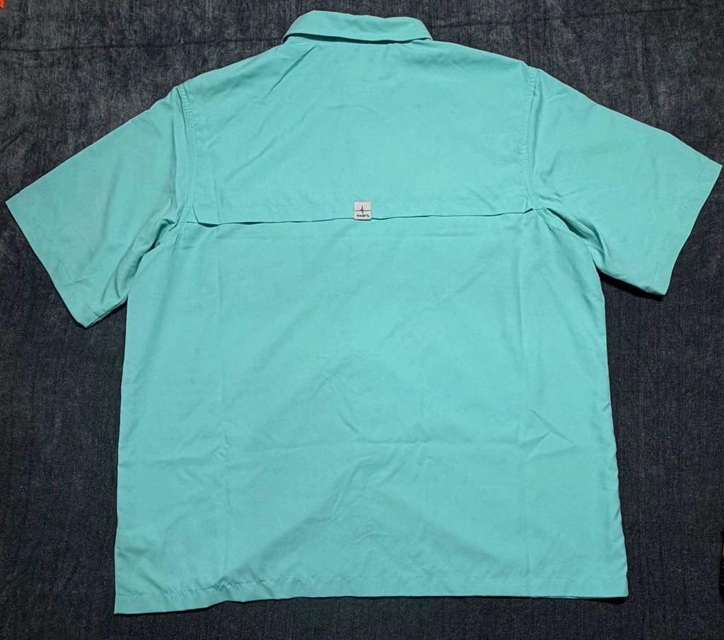 Habit Fourche Mountain River Guide Fishing Shirt Men's X-Large Aqua Green