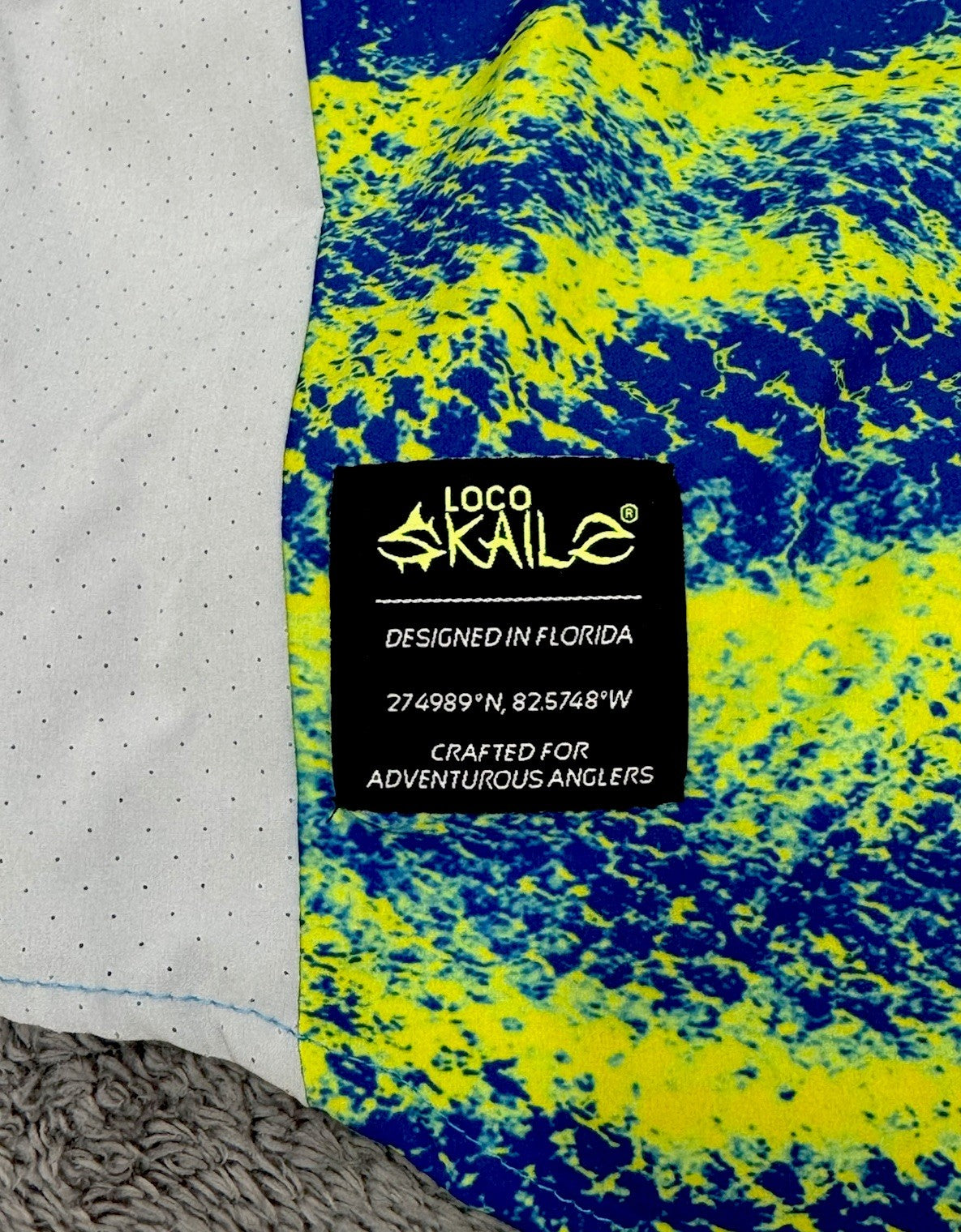 Loco Skailz Mens Blue Green Gray Print Fishing Shirt Size XXL NWT NEW