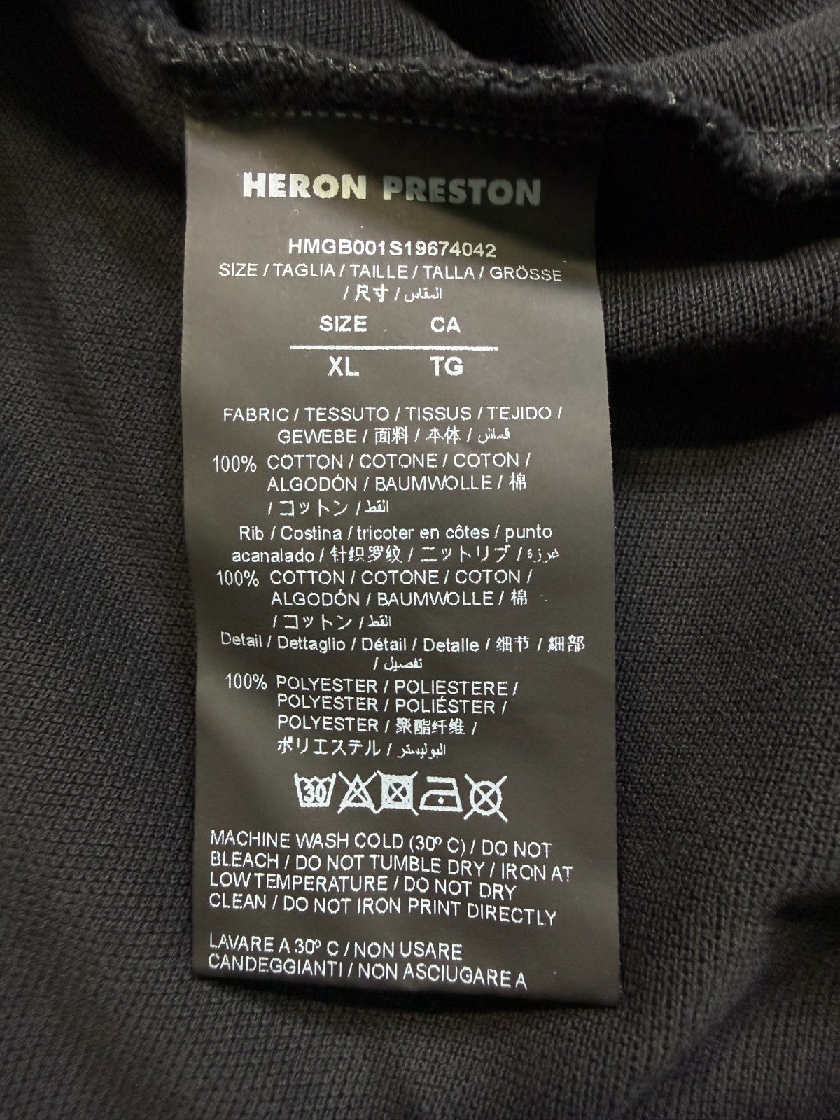 NWT Heron Preston Herons Chinese S/S Polo Shirt Men's X-Large Black Short Sleeve