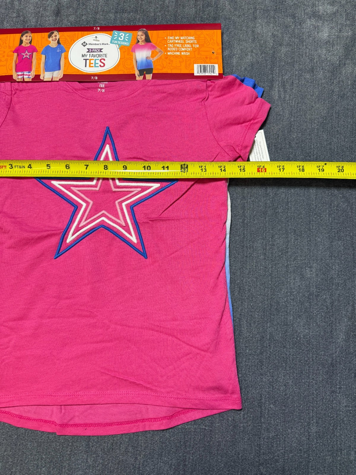 NWT Member's Mark My Favorite T-Shirt Girls 7/8 Multi Short Sleeve - Lot of 3