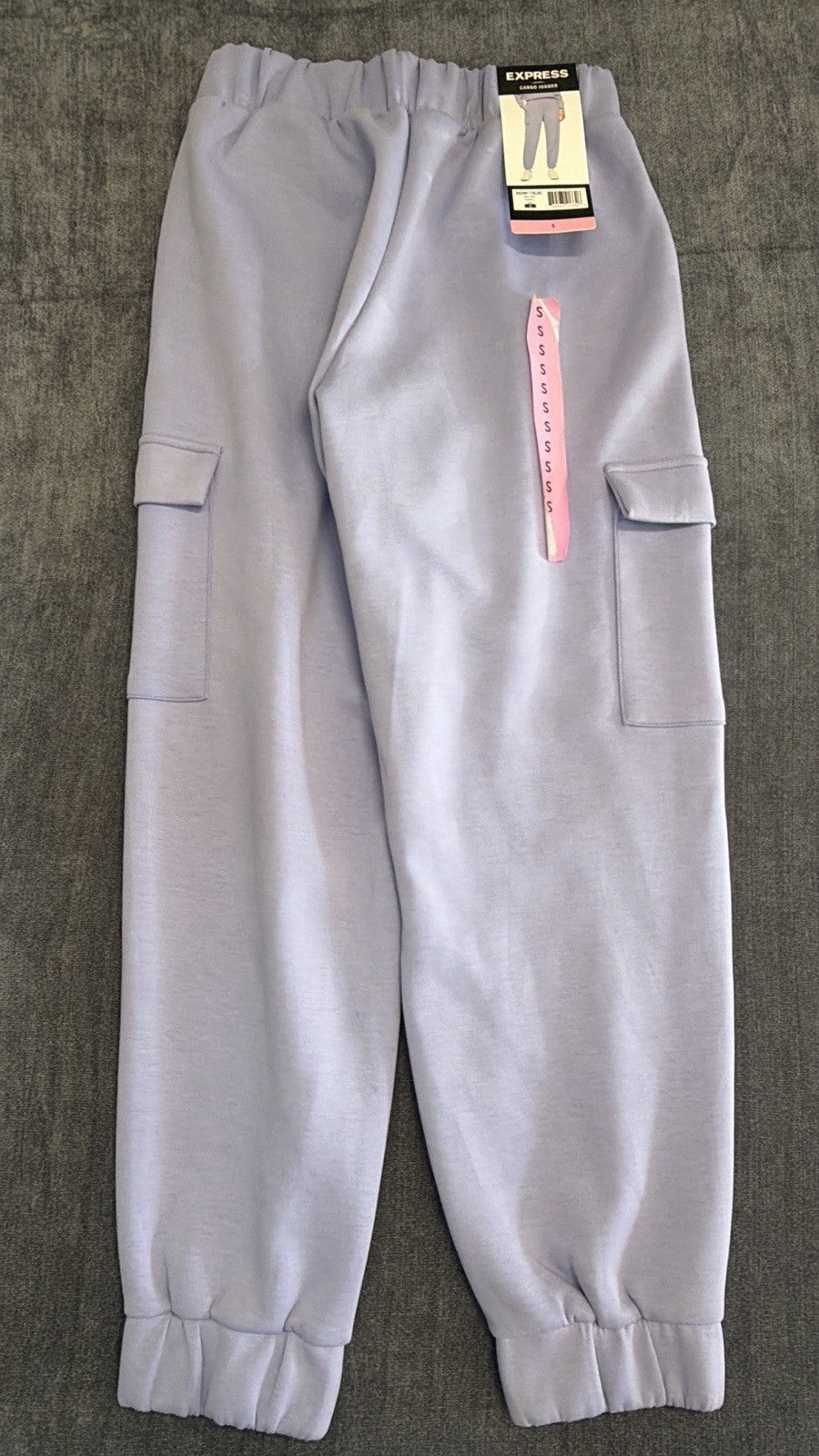 Express Cargo Joggers Women's Small Light Gray Elastic Waist Pull-On Classic