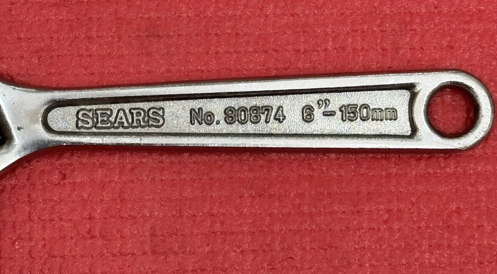 Vintage SEARS No. 30874 BF 6” Adjustable Wrench Forged Alloy 150mm Japan Nice