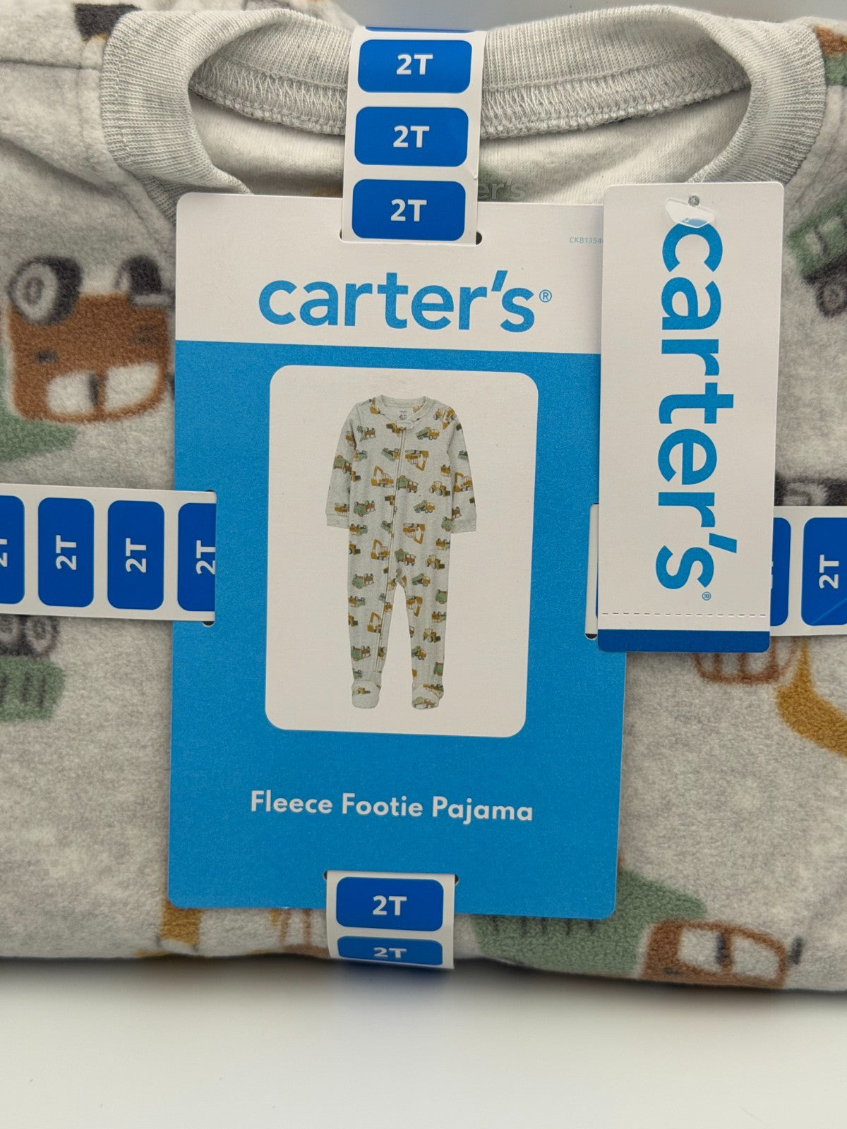 Carter's Full Zip Fleece Footie Pajama Baby and Toddler Boys 2T Gray Casual Wear