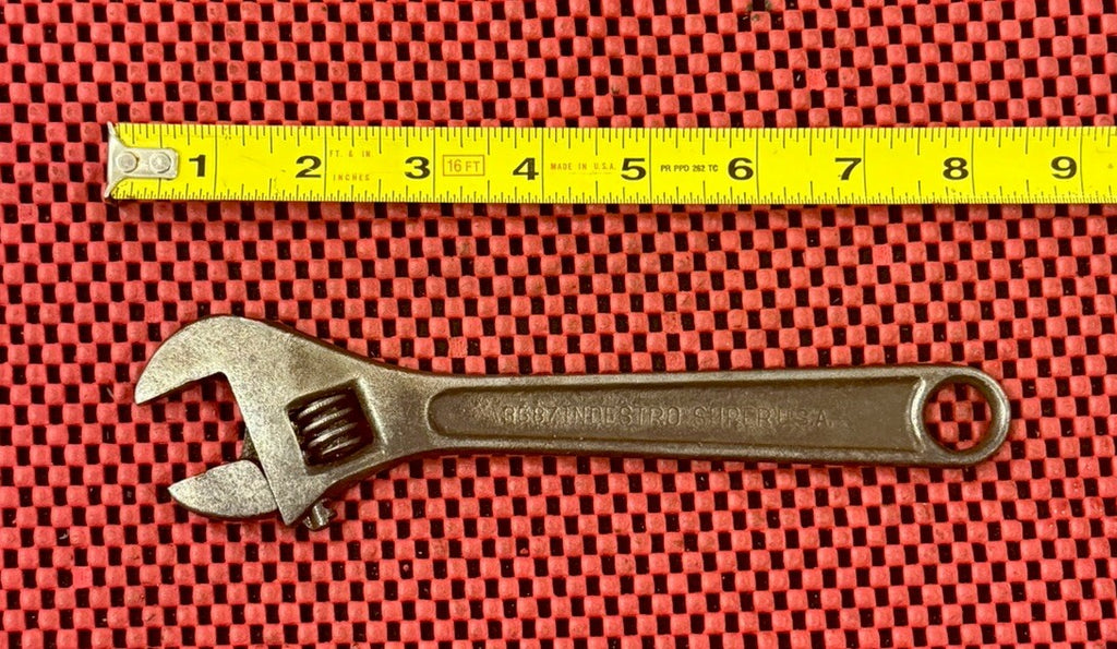 Vintage Indestro Super 3587  8” Adjustable Wrench Forged Alloy Steel USA Made N8