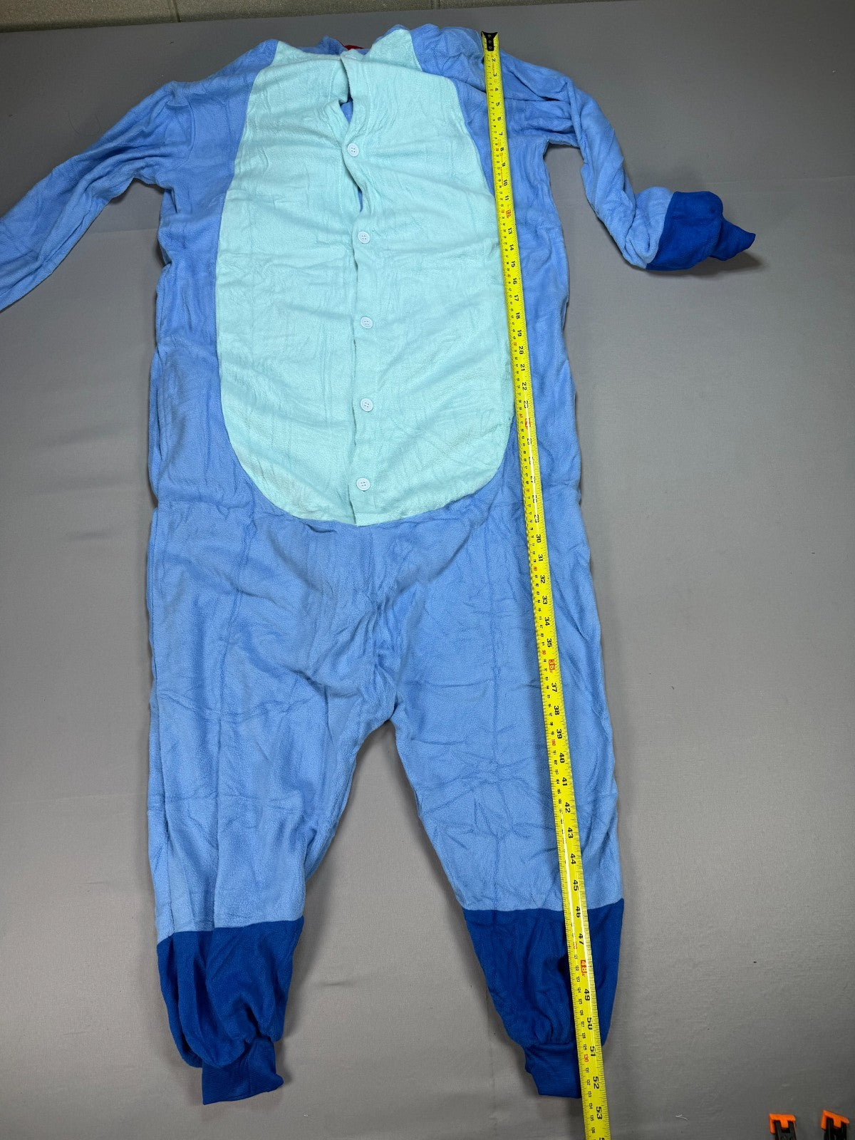 Disney Lilo & Stitch One Piece Costume Fleece Hooded Pajamas Adult Large Blue