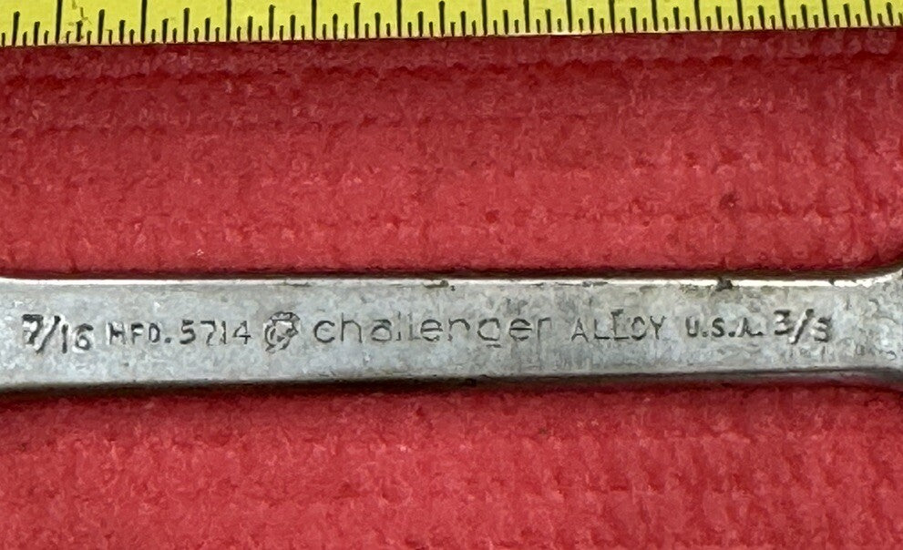 Vintage Proto Challenger Tools 5714, 7/16" X 3/8" Open End Wrench Made in USA