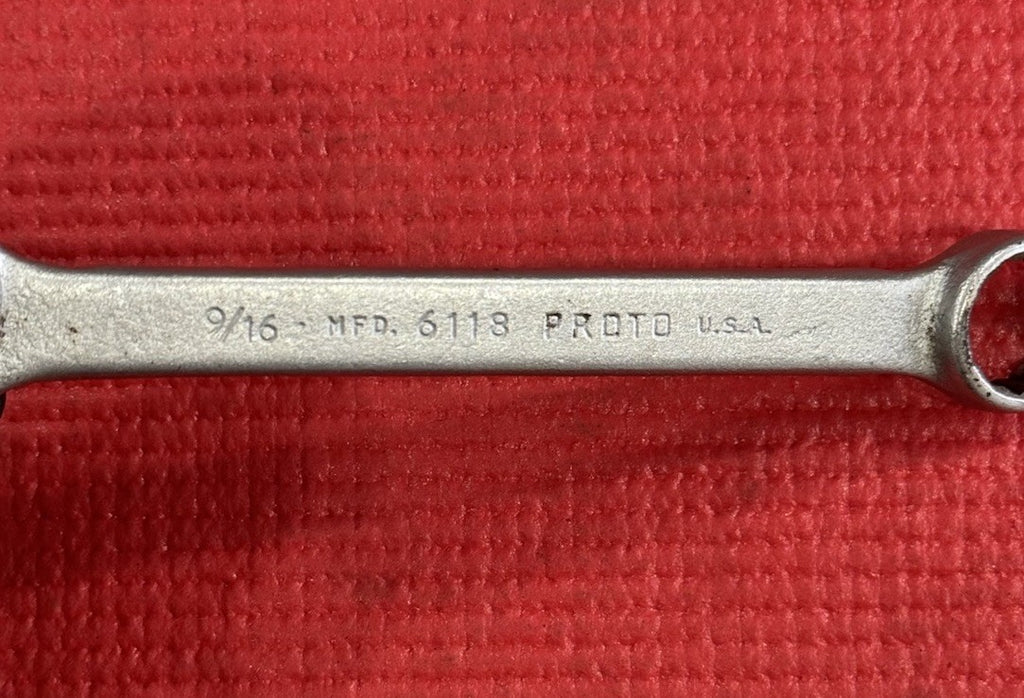 Vintage Proto Tools 6118, 9/16" 12 Point Combination Wrench Made In USA