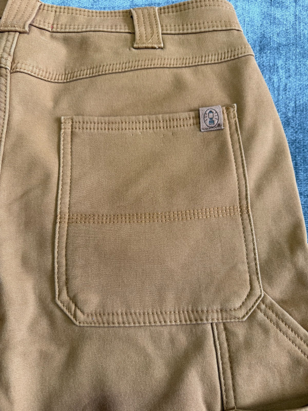 Coleman Work Pants Men's 34/32 Brown Fleece Lined Straight Leg Pockets Pull-On