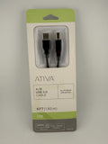 NEW Ativa 828-620 Black 1.83m High-Speed Cord 6ft USB 2.0 A to B Printer Cable