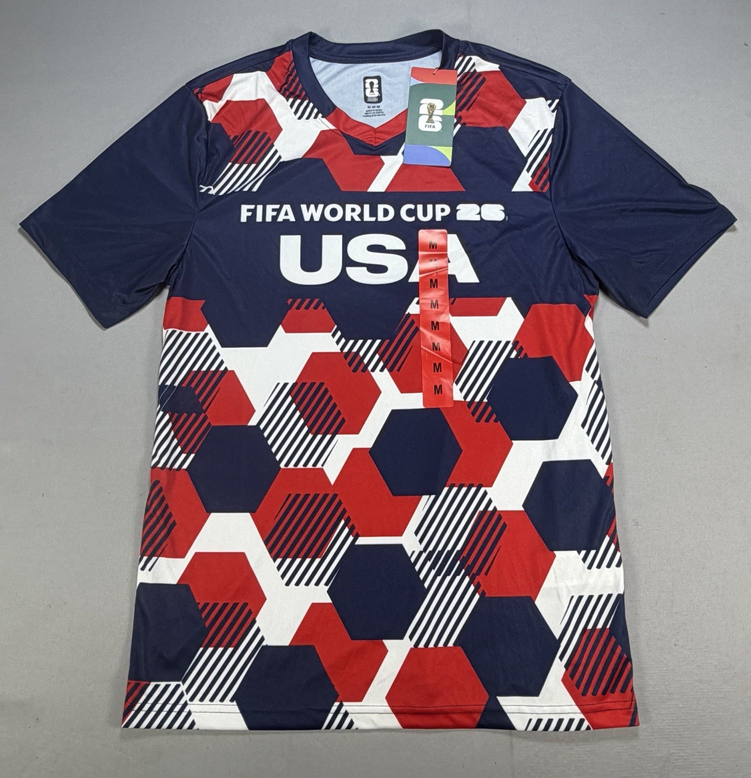 2026 FIFA World Cup USA Soccer Jersey M Home Fan Version Hexagon Shirt Official