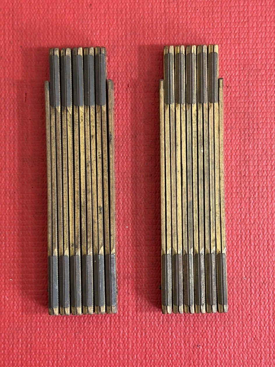 Vintage Lufkin X46 Folding Ruler 72" With Brass Extension LOT OF 2 Pc Made InUSA