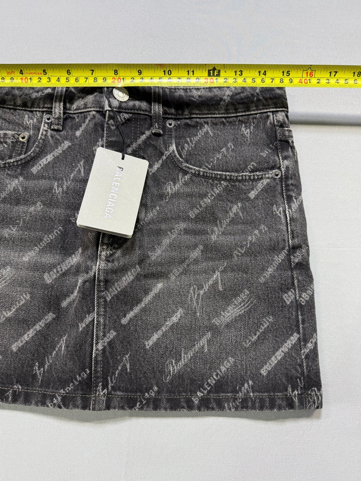 NWT Balenciaga Mini Denim Skirt Women's 36 Charcoal Gray 5-Pockets Casual Wear