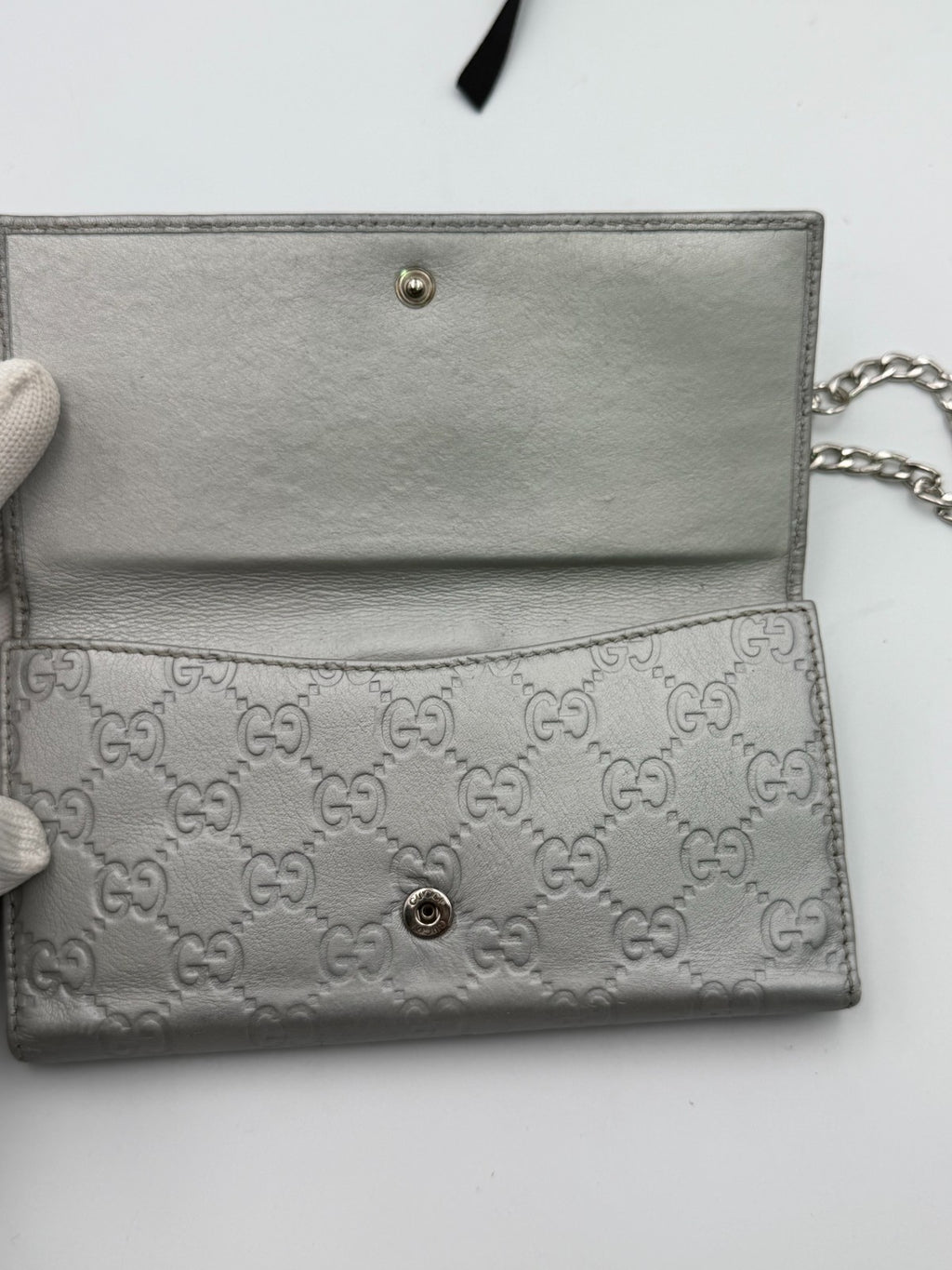 GUCCI Guccissima Leather Bifold Long Wallet Purse Women Taupe Fashion with Bag