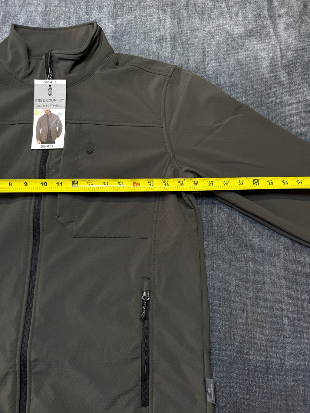 NWT Free Country Softshell Jacket Men's Small Brown Full-Zip Long Sleeve Outdoor