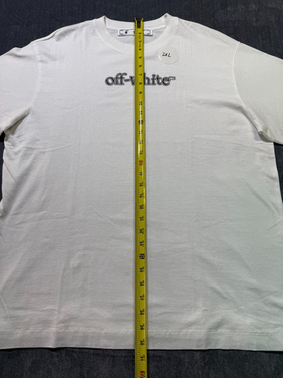Off-White Logo T-Shirt Mens 2XL White Classic Pullover Short Sleeve Crew Neck
