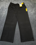 NWT Member's Mark Wide Leg Trouser Women Medium Black Slash Pockets Casual Wear