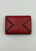 Givenchy Paris Trifold Wallet Men's Red Leather Black Trim Fashion Card Holder