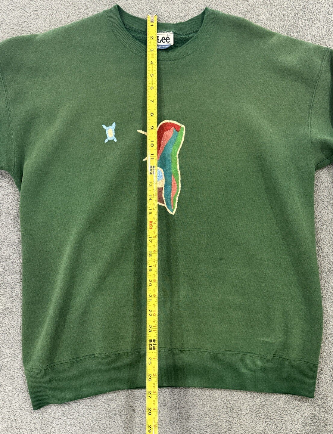 Lee VINTAGE Crewneck Men’s Size L Green Heavyweight Sweatshirt Embroidered 90s