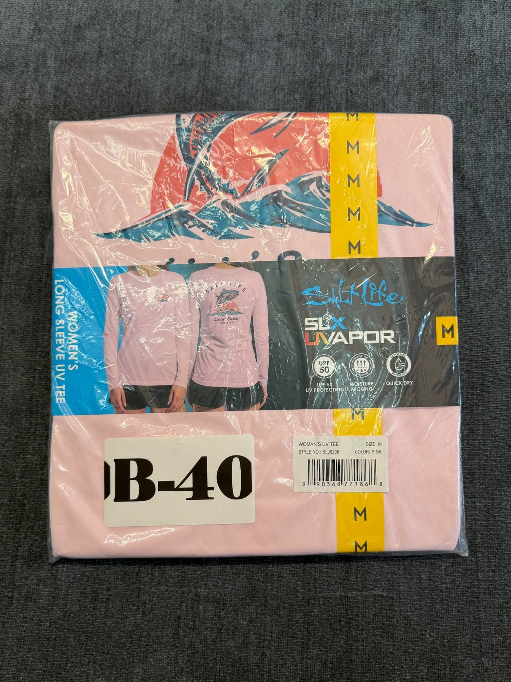 NWT Salt Life SLX Vapor UV Tee Shirt Women's Medium Pink Long Sleeve Crew Neck
