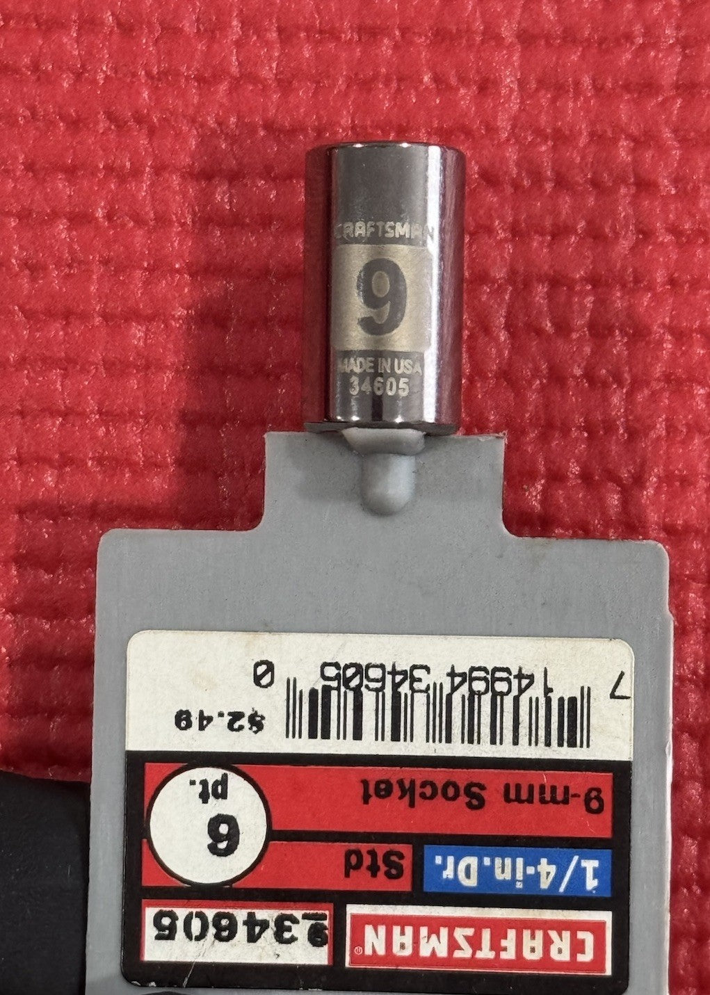 Craftsman 34605 Socket 1/4" Drive 9mm 6pt Easy Read NOS Vintage Made In USA