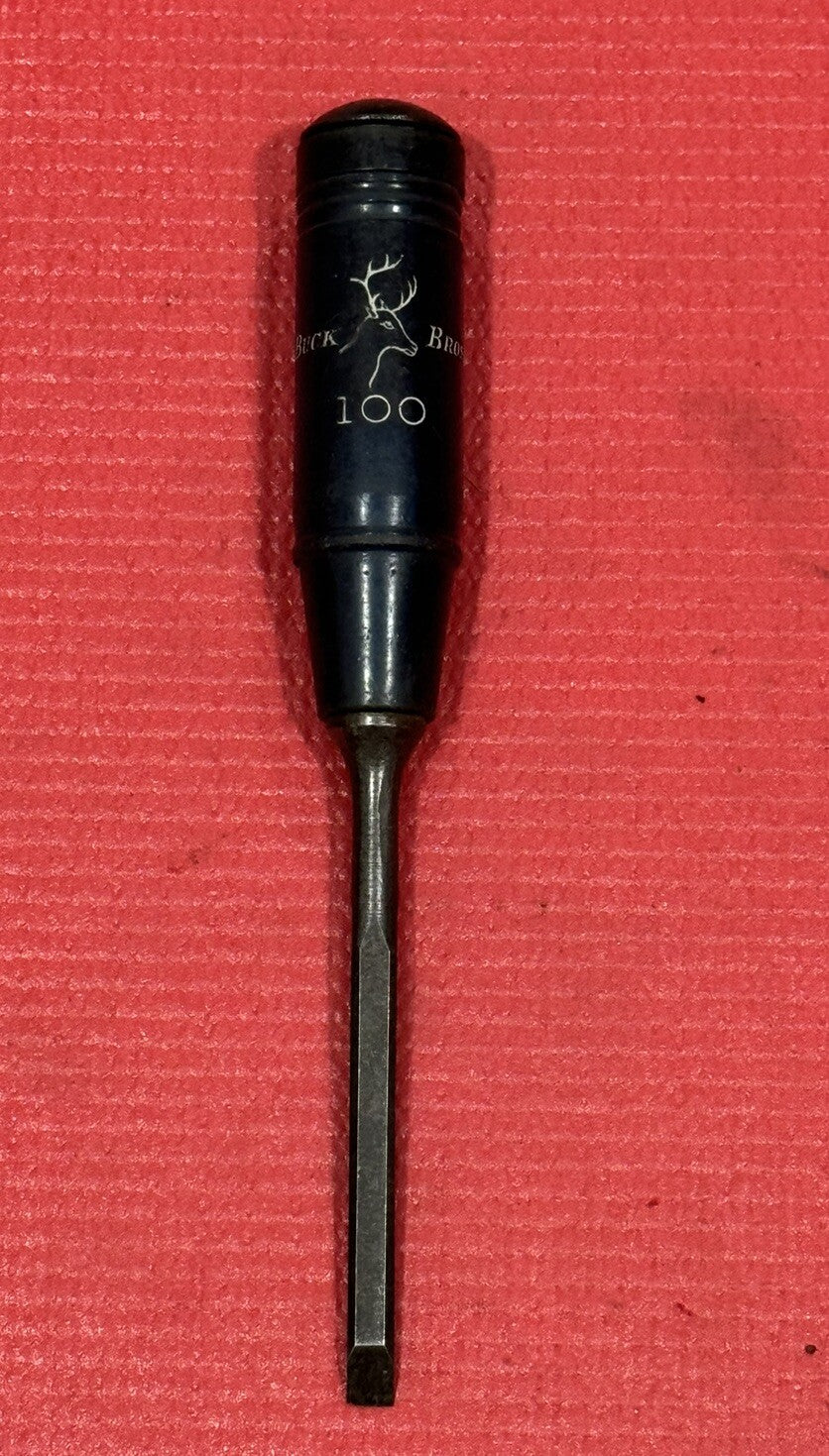 Vintage Buck Bros. No 100 Woodworking Chisel Made In USA Blue Handle Rare