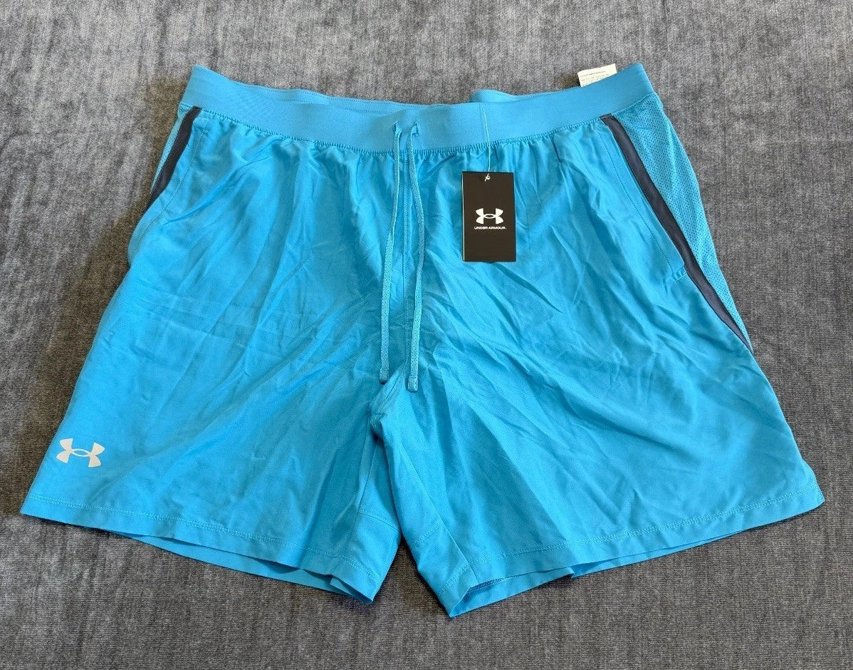 NWT Under Armour Launch Run 7" Shorts Mens 2XL Blue Lined Drawstring Lightweight