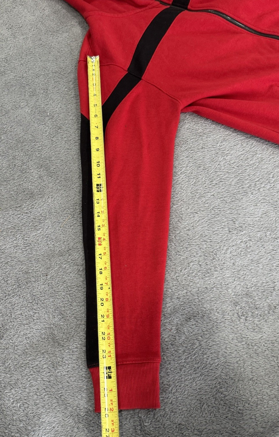 JORDAN CRAIG Hoodie Full Zip Jacket With Pockets Red & Black Mens Size L Large